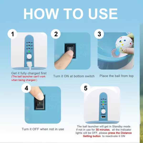 Automatic Interactive Pet Ball Launcher6