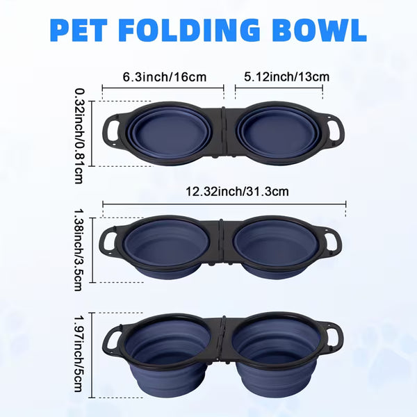 Puffles 2-in-1 Foldable Travel Bowl | Portable Food & Water Station3
