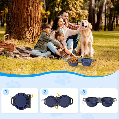 Puffles 2-in-1 Foldable Travel Bowl | Portable Food & Water Station4