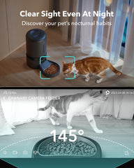 Smart Granary Pet Feeder with Camera (Black)