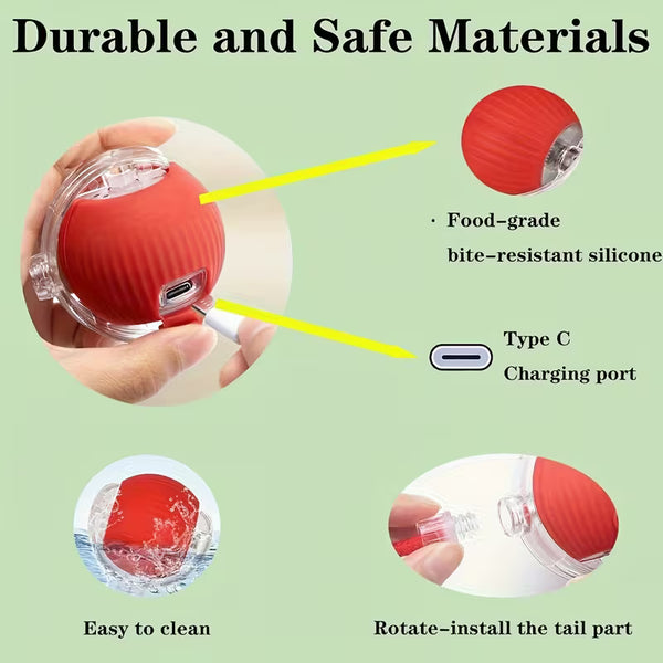 Interactive Cat & Dog Toy Ball with Tail - Automatic Random Movement4