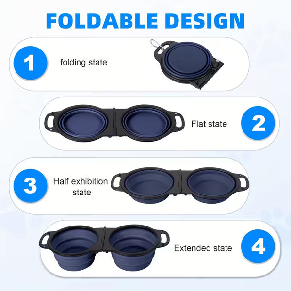 Puffles 2-in-1 Foldable Travel Bowl | Portable Food & Water Station5