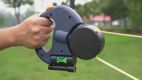 DuoWalk Retractable Heavy-Duty Dog Leash with Built-In Waste Dispenser